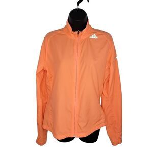 Adidas Running neon orange lightweight Sample windbreaker jacket size Small
